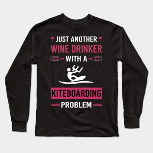 Wine Drinker Kiteboarding Kiteboard Kiteboarder Long Sleeve T-Shirt